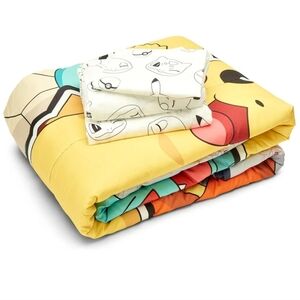 Northwest Pokemon White And Black Cartoon Twin Sheet Set Only